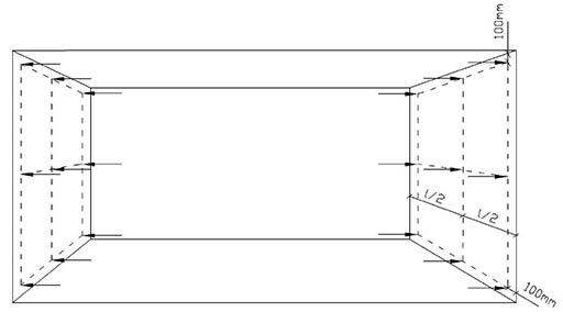 Měření vzdálenosti svislých protilehlých konstrukcí