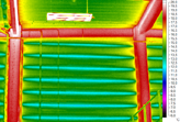 termogram plochy stěny za přirozeného tlakového rozdílu