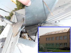 vadná střecha na základní škole